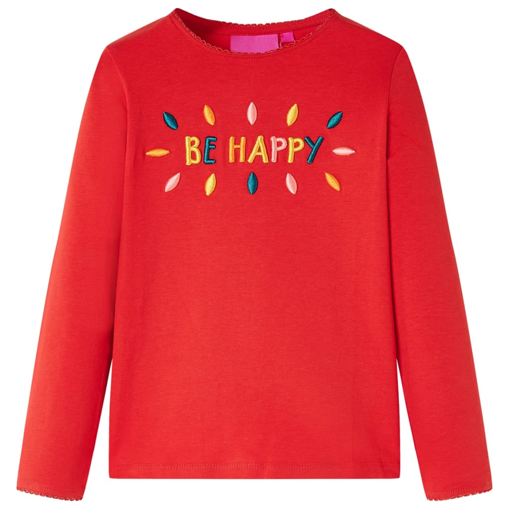 Kindershirt met lange mouwen 128 rood