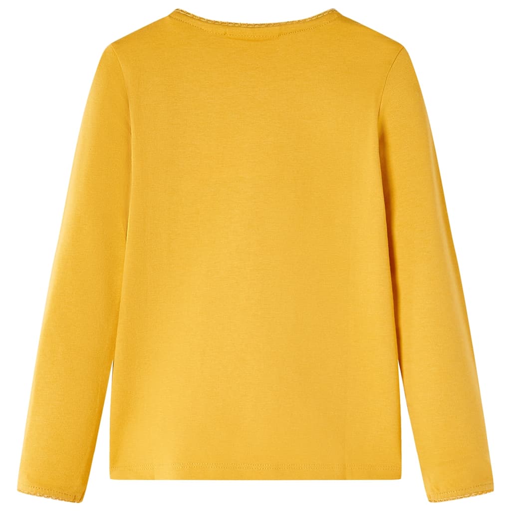 Kindershirt met lange mouwen 92 donkerokerkleurig – afbeelding 2