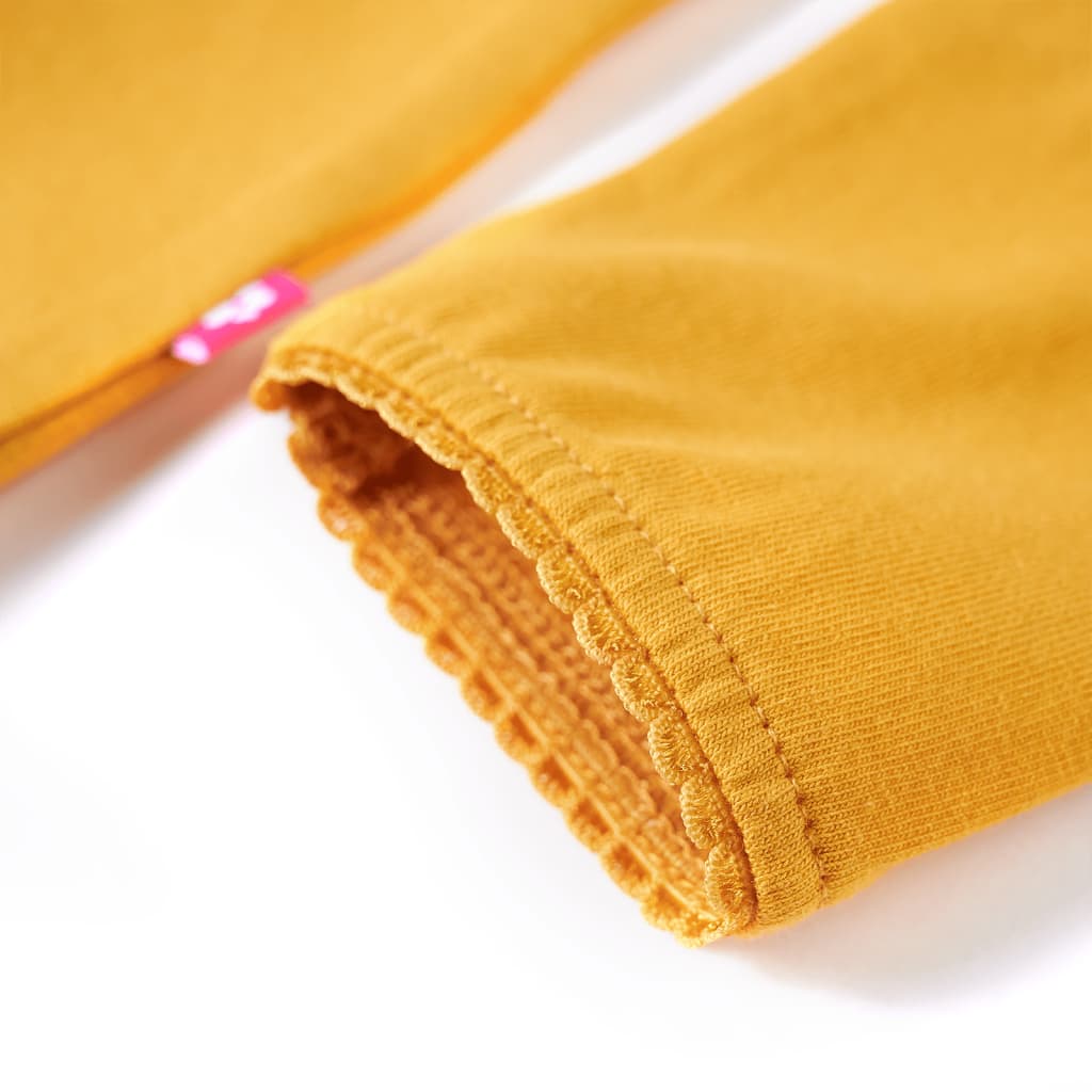 Kindershirt met lange mouwen 92 donkerokerkleurig – afbeelding 5
