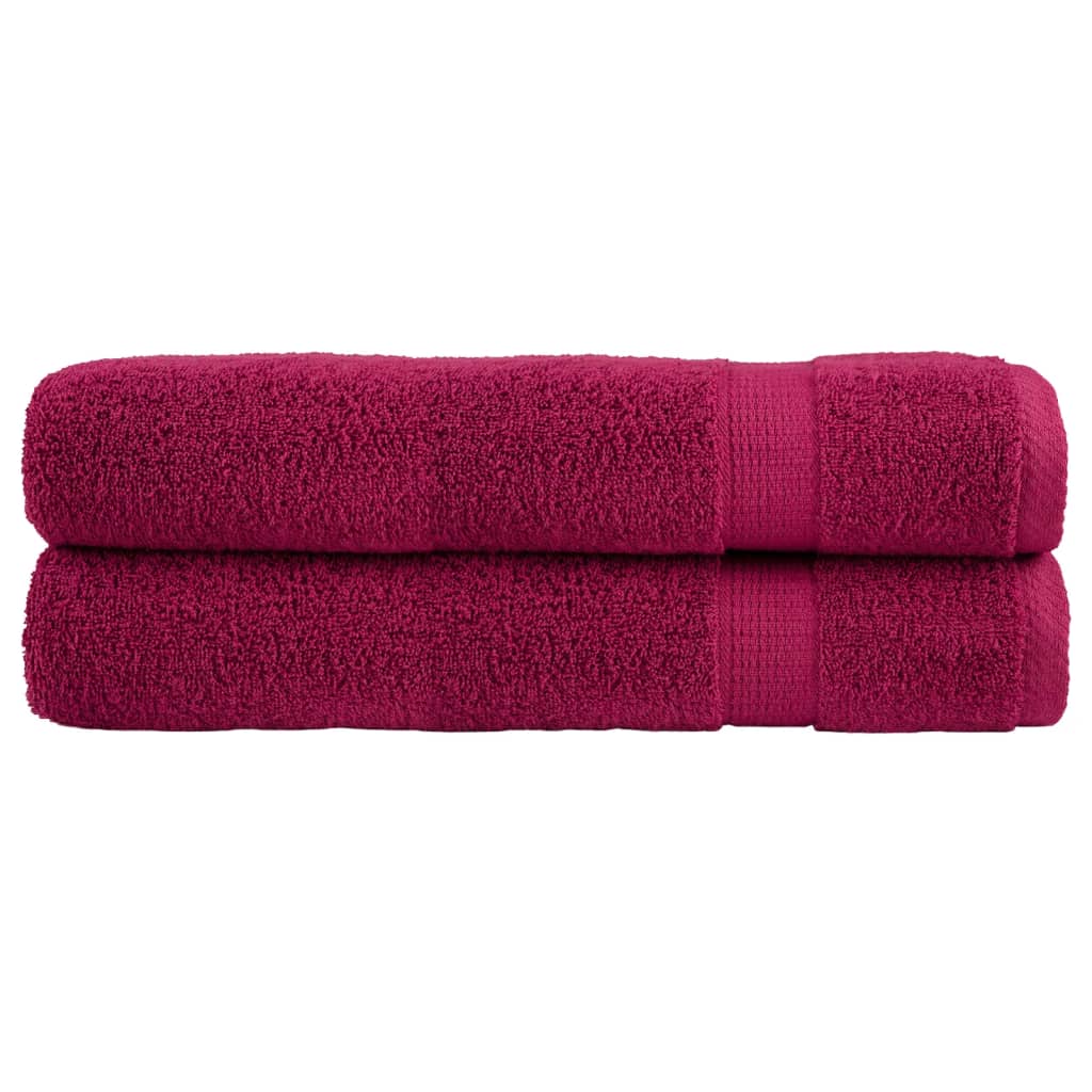 Handdoeken SOLUND 2 st 600 g/m² 100x200 cm bordeauxrood – afbeelding 1
