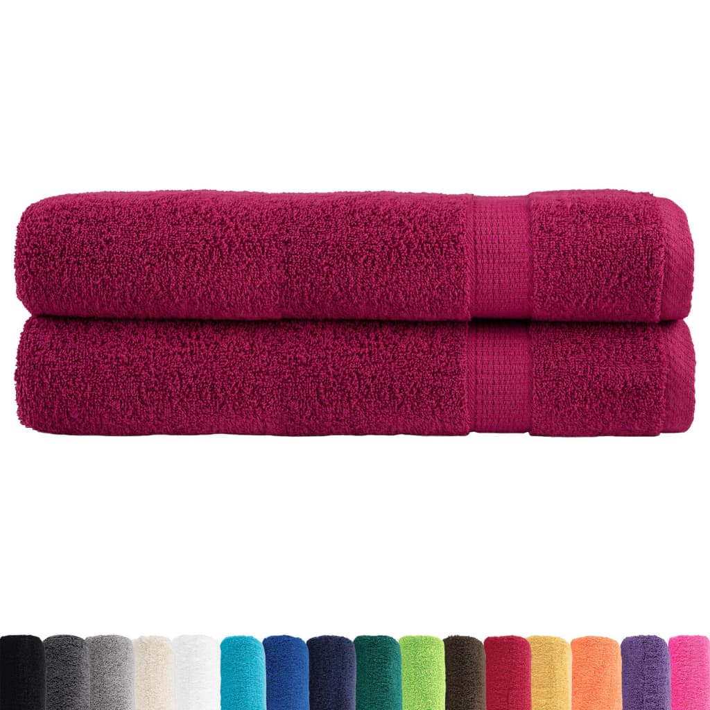 Handdoeken SOLUND 2 st 600 g/m² 100x200 cm bordeauxrood – afbeelding 2