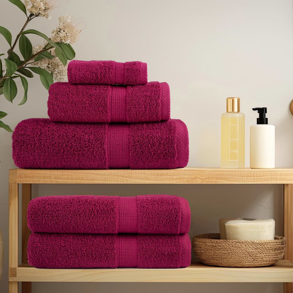 Handdoeken SOLUND 2 st 600 g/m² 100x200 cm bordeauxrood – afbeelding 3