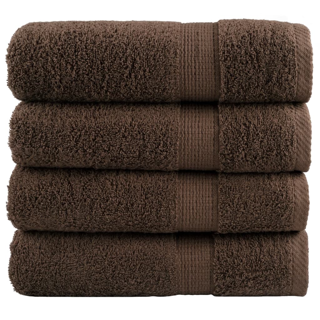 Handdoeken SOLUND 4 st 600 g/m² 50x100 cm bruin – afbeelding 1