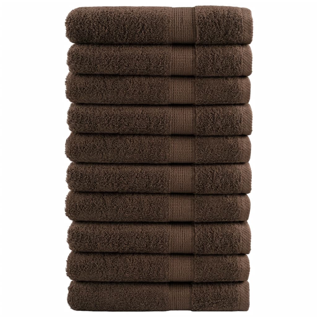 Handdoeken SOLUND 10 st 600 g/m² 100x200 cm bruin – afbeelding 1