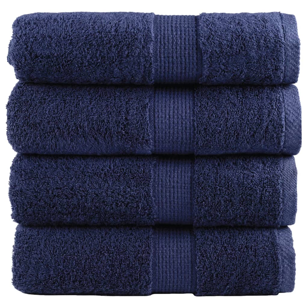 Premium washandjes SOLUND 4 stuks marineblauw 30x30 cm 600 g/m² – afbeelding 1
