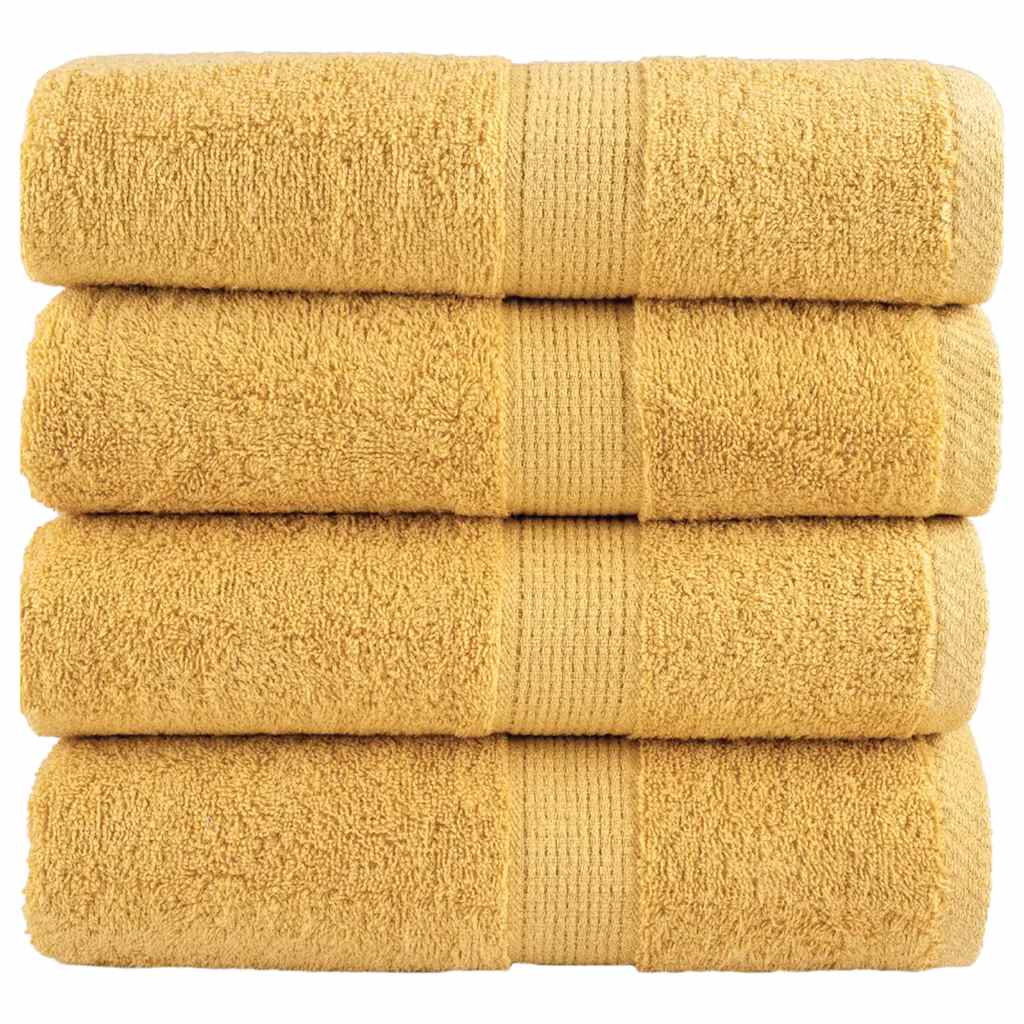 Premium washandjes SOLUND 4 stuks goud 30x30cm 600 g/m²