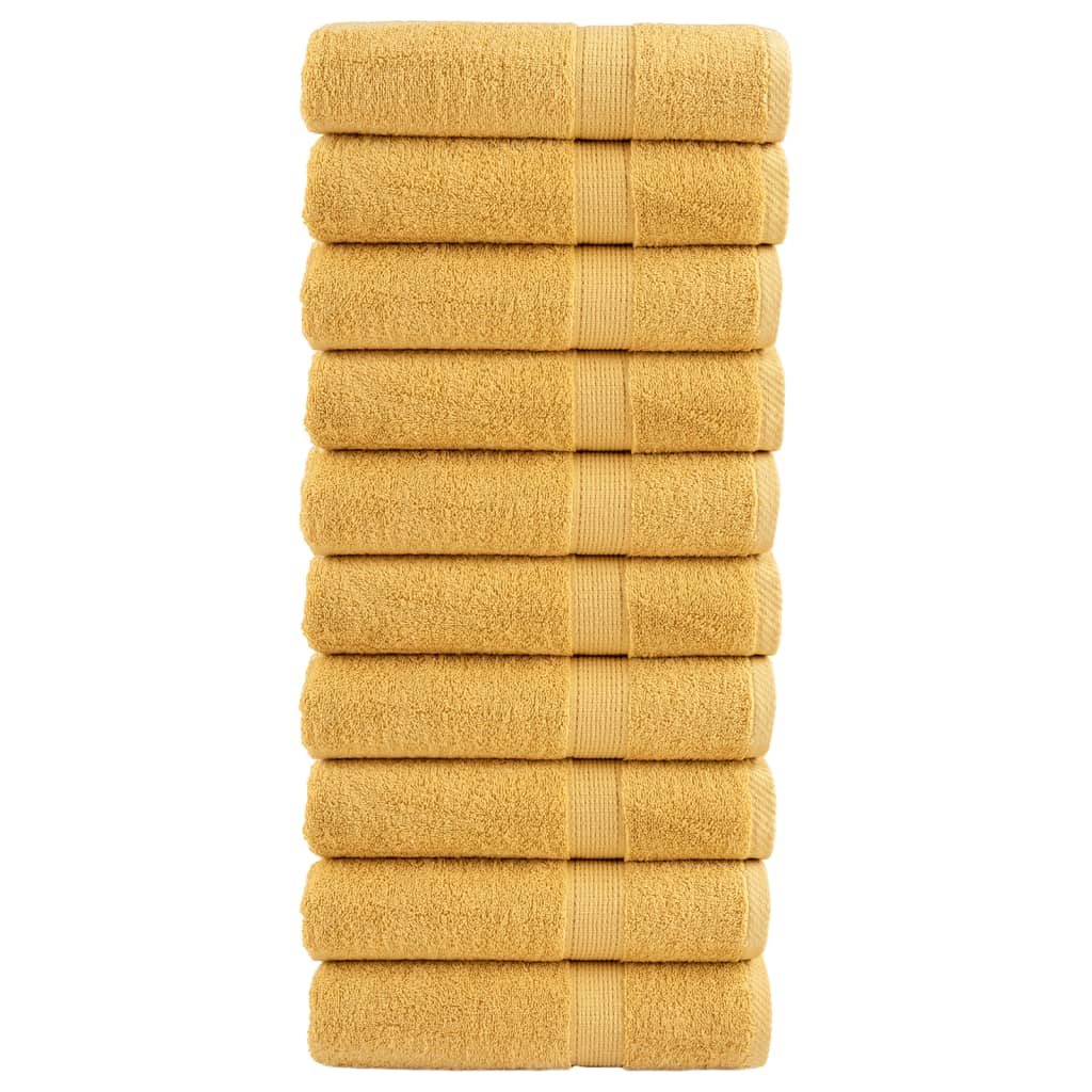 Handdoeken SOLUND 10 st 600 g/m² 50x100 cm goudkleurig – afbeelding 1