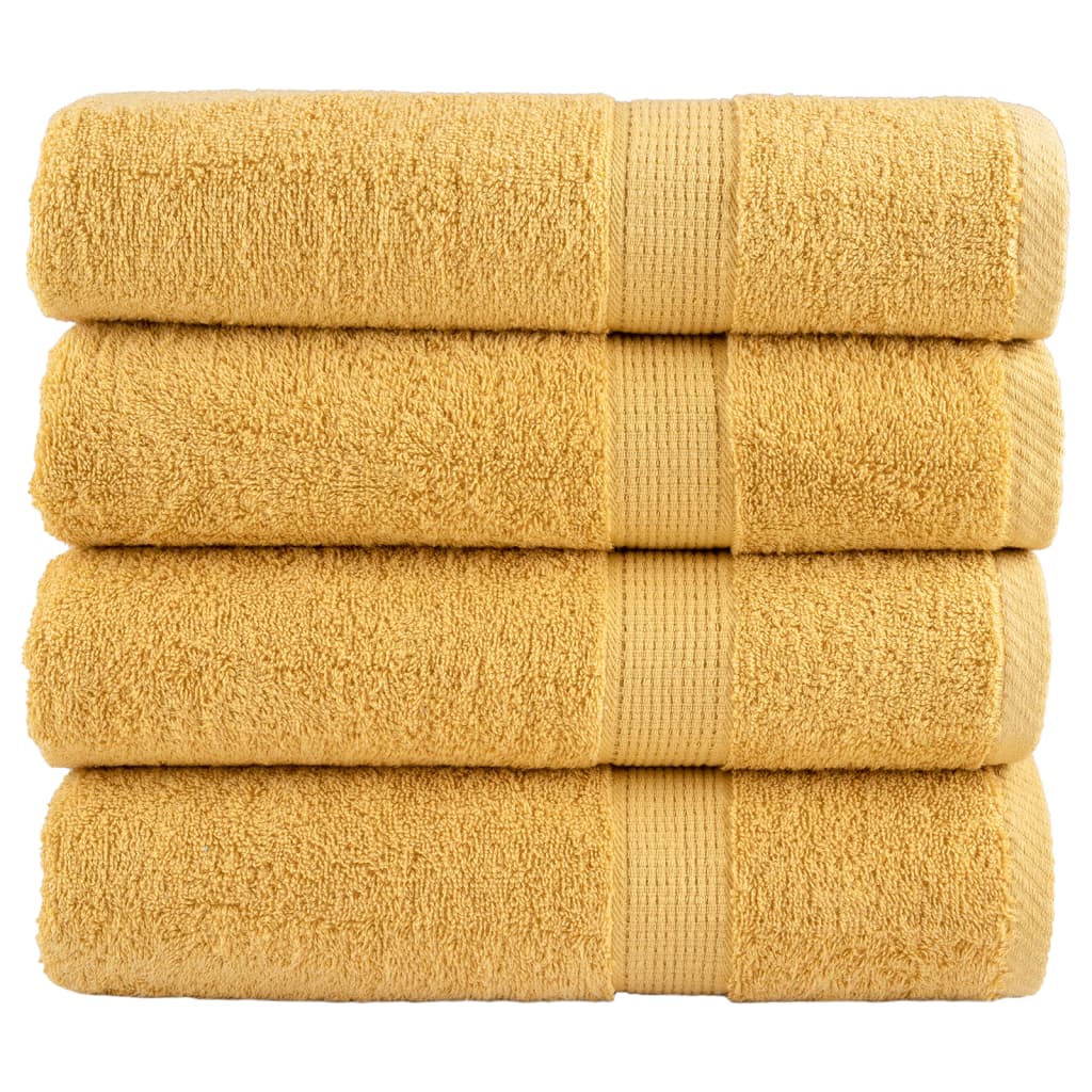 Badhanddoeken SOLUND 4 st 600 g/m² 70x140 cm goudkleurig – afbeelding 1
