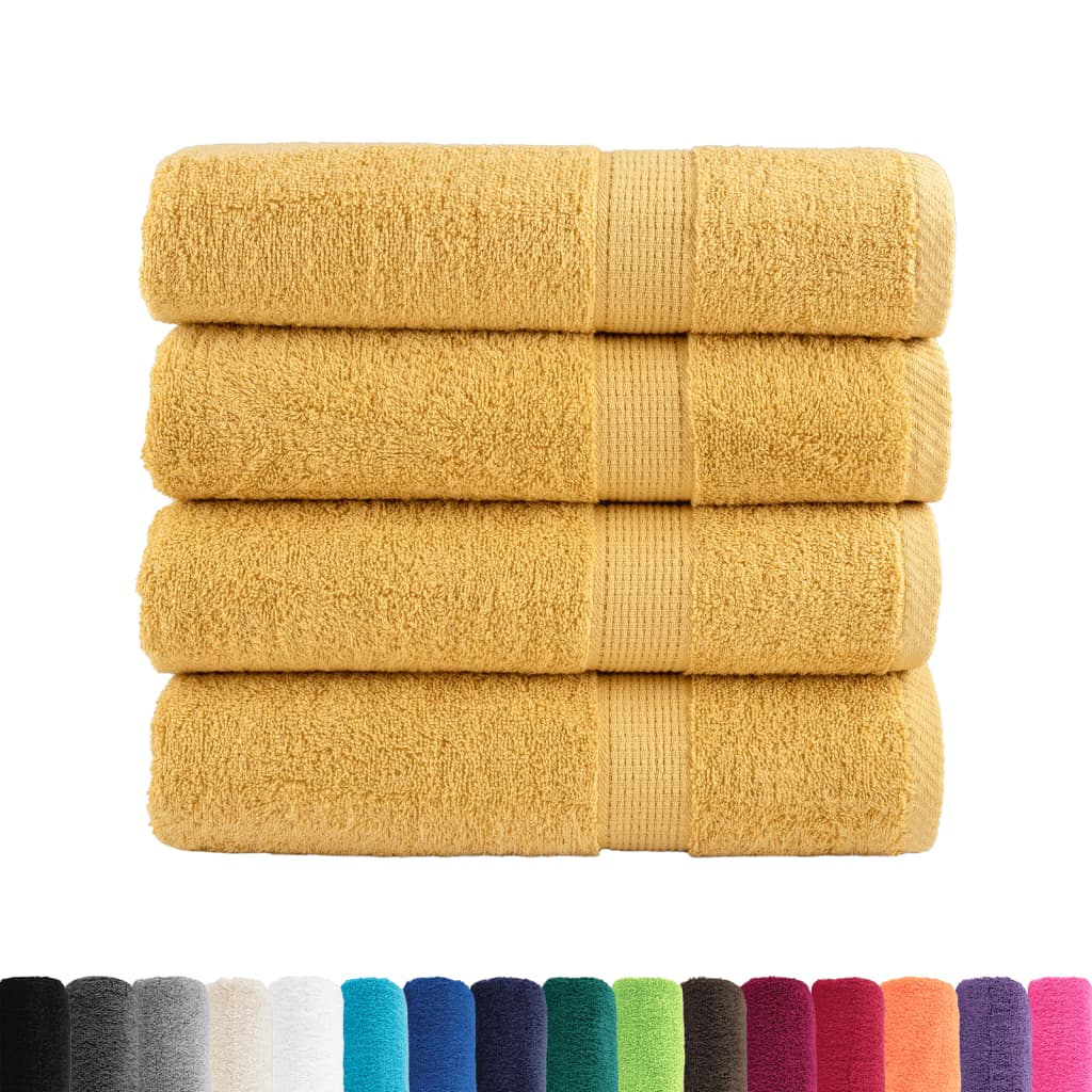 Badhanddoeken SOLUND 4 st 600 g/m² 70x140 cm goudkleurig – afbeelding 2