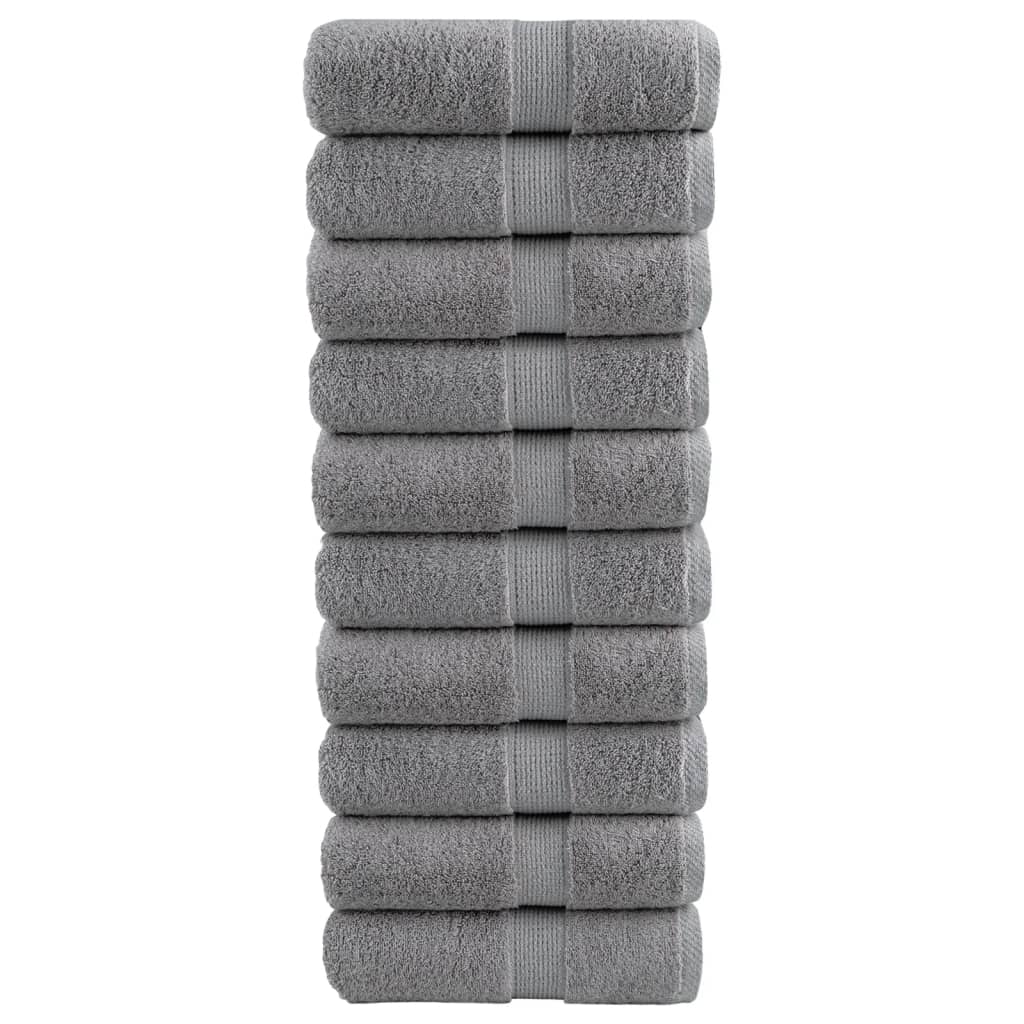 Premium washandjes SOLUND 10 stuks grijs 30x30 cm 600 g/m² – afbeelding 1