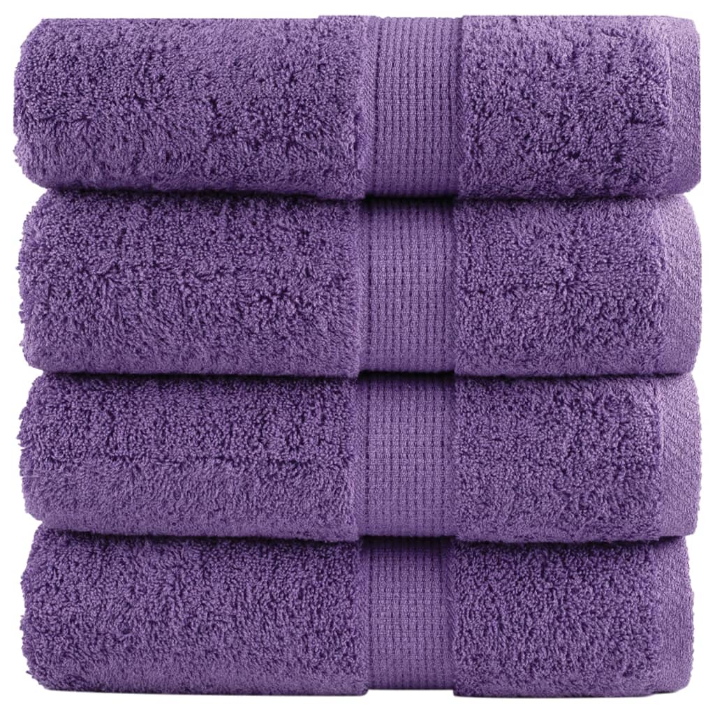 Premium washandjes SOLUND 4 stuks paars 30x30 cm 600 g/m2