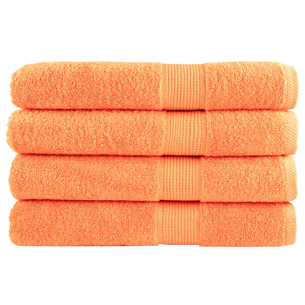 Saunadoeken SOLUND 4 st 600 g/m² 80x200 cm oranje – afbeelding 1