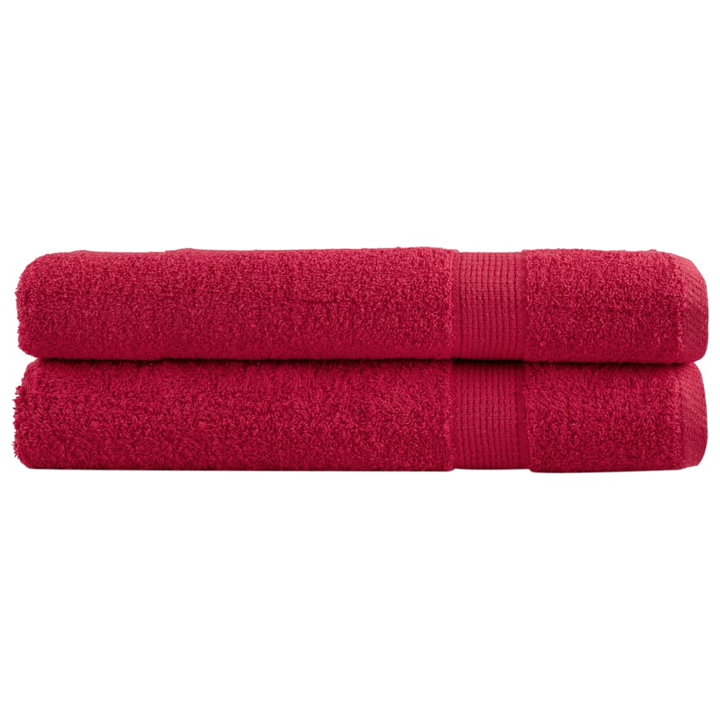Saunadoeken SOLUND 2 st 600 g/m² 80x200 cm rood – afbeelding 1