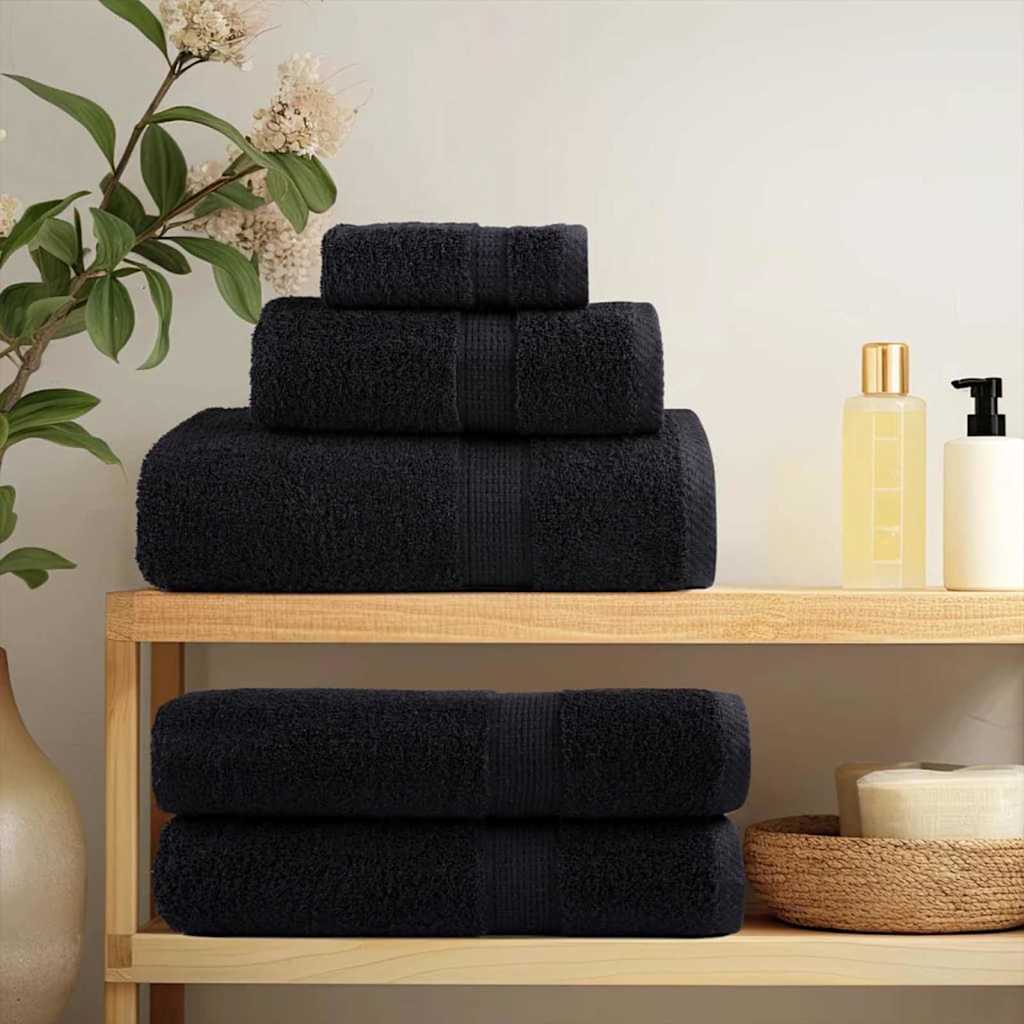 Gastendoek SOLUND 2 pcs Zwart 15 x 21 cm 550 gsm
