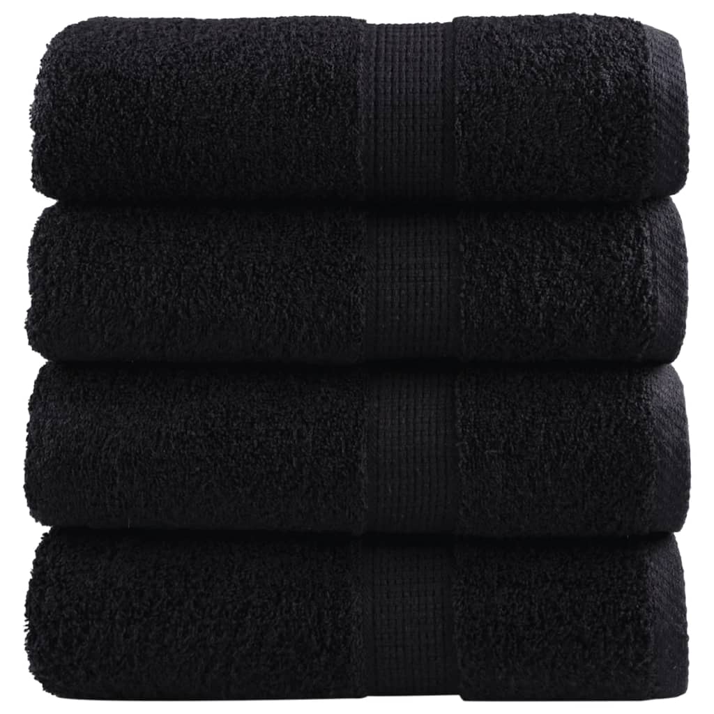 Premium washandjes SOLUND 4 stuks zwart 30x30 cm 600 g/m2