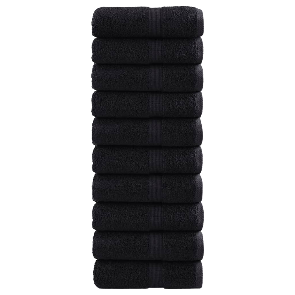Premium washandjes SOLUND 10 stuks zwart 30x30 cm 600 g/m²