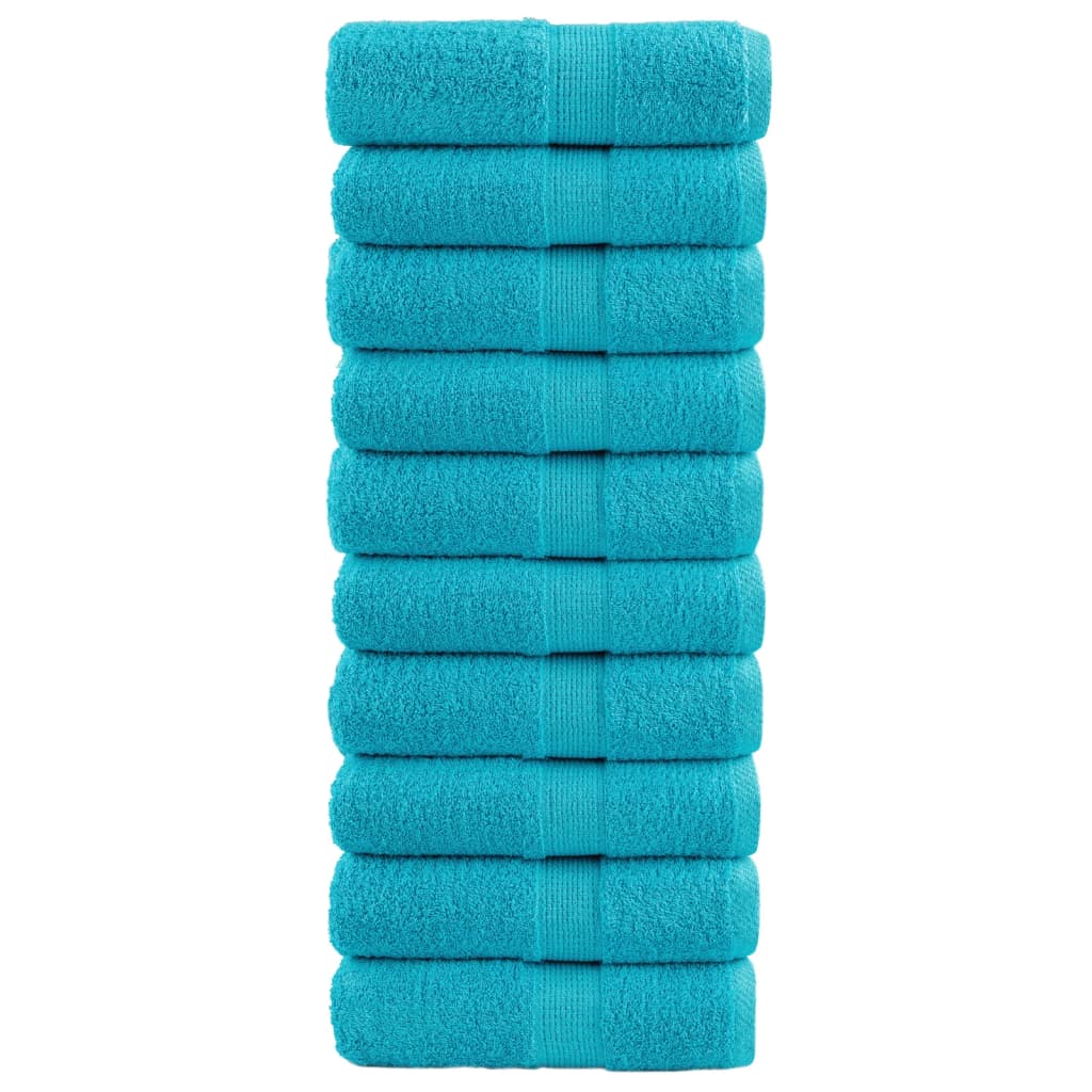 Premium washandjes SOLUND 10 stuks turquoise 30x30 cm 600 g/m2