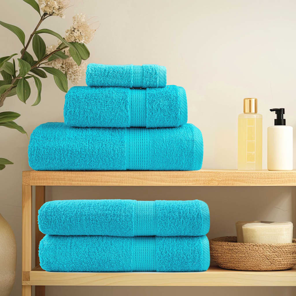 Saunadoeken SOLUND 4 st 600 g/m² 80x200 cm turquoise – afbeelding 3