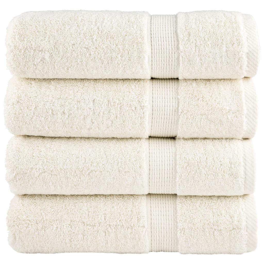 Badhanddoeken SOLUND 4 st 600 g/m² 70x140 cm crèmekleurig – afbeelding 1