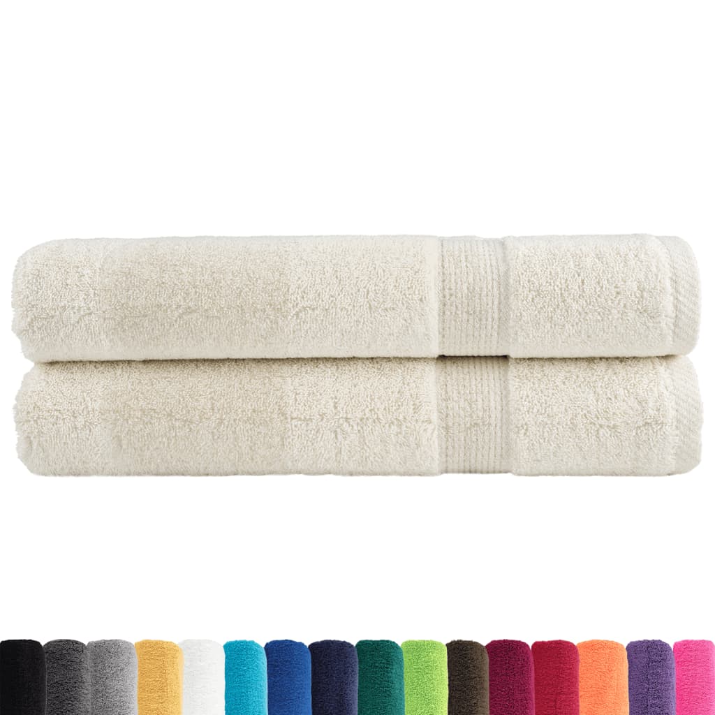 Handdoeken SOLUND 2 st 600 g/m² 100x200 cm crèmekleurig – afbeelding 2