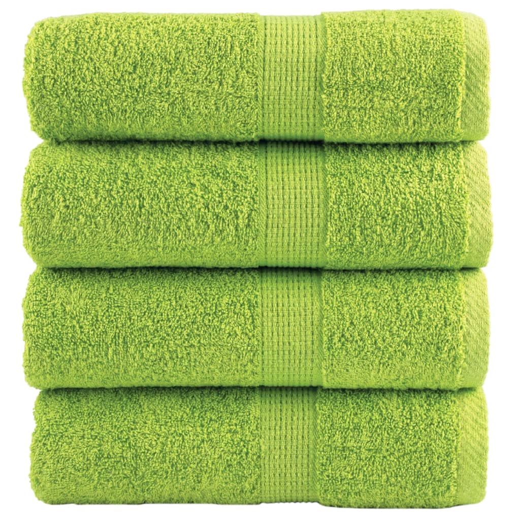 Premium washandjes SOLUND 4 stuks appelgroen 30x30 cm 600 g/m²
