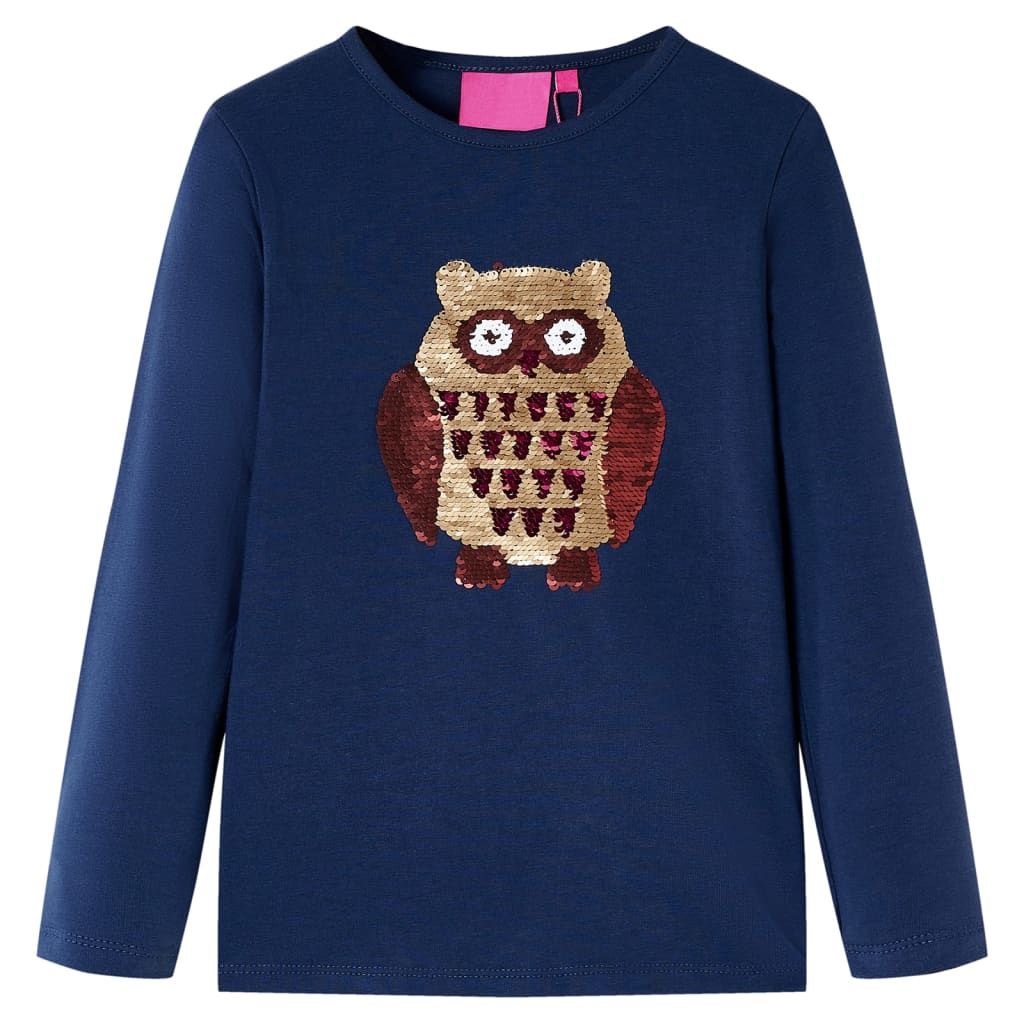 Kindershirt met lange mouwen 104 marineblauw – afbeelding 1