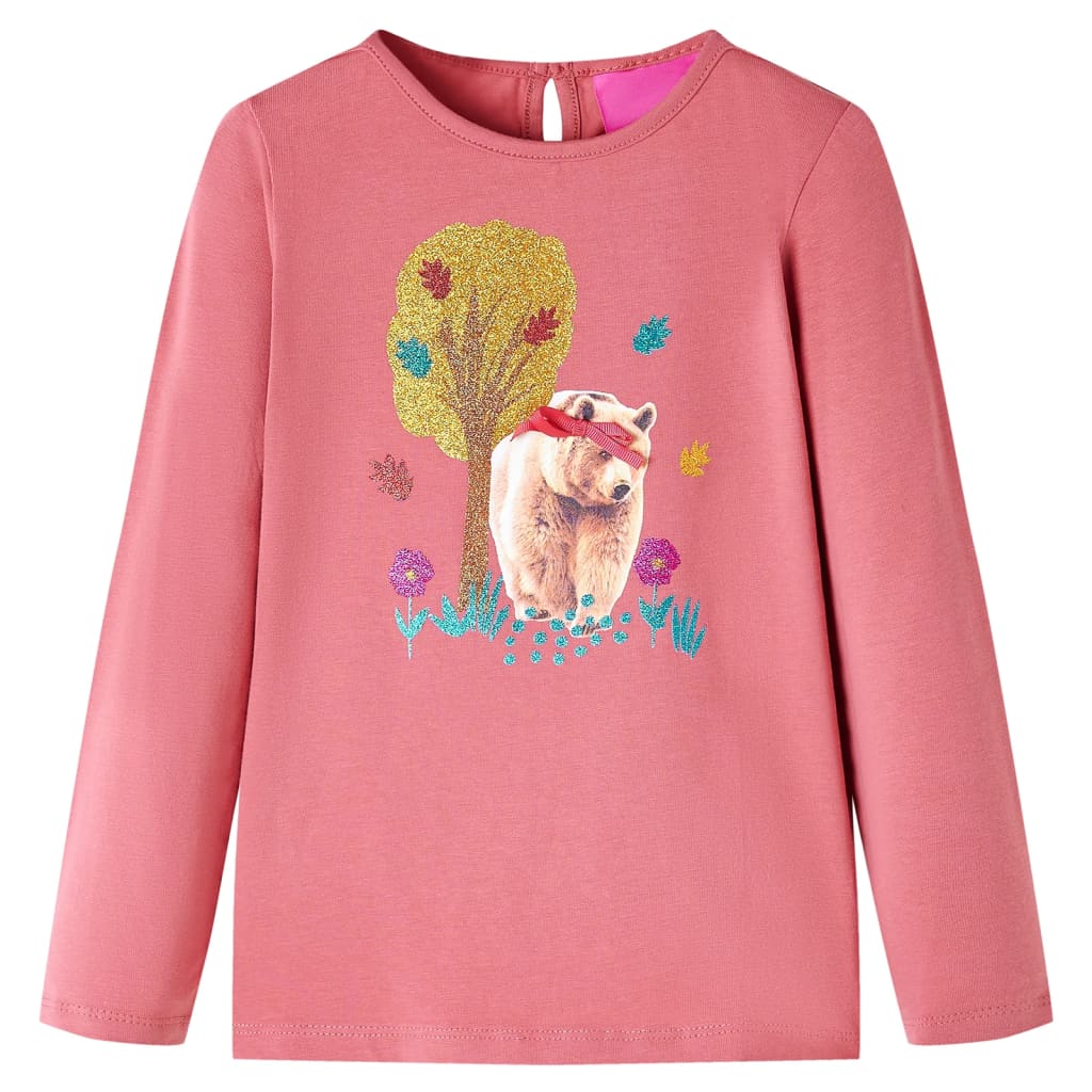 Kindershirt met lange mouwen 128 oudroze