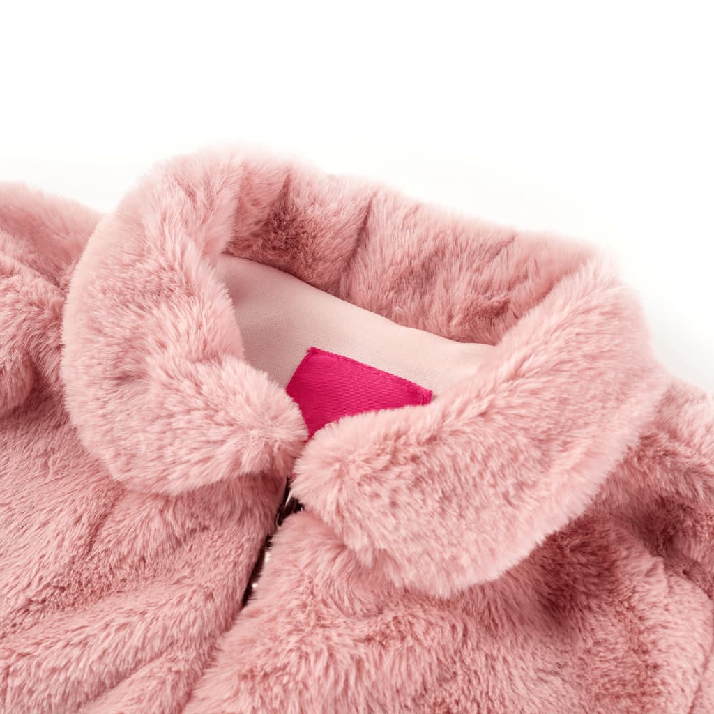 Kinderjas 116 kunstvacht roze – afbeelding 3
