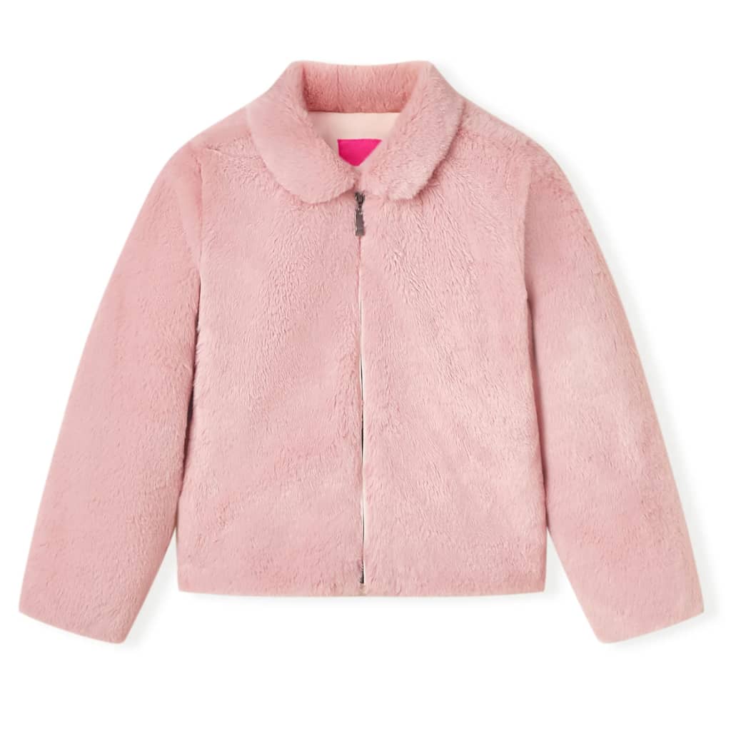 Kinderjas 128 kunstvacht roze
