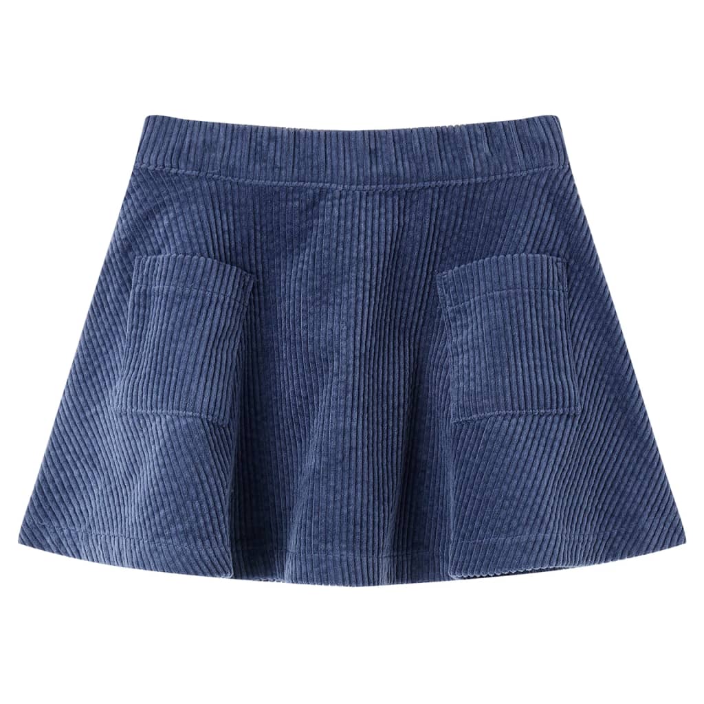 Kinderrok met zakken ribfluweel 92 marineblauw – afbeelding 1