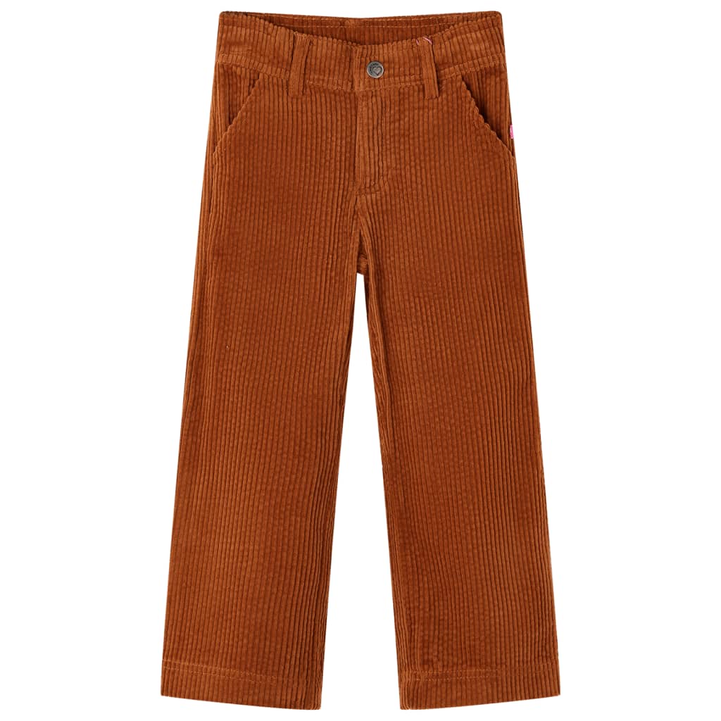 Kinderbroek 92 ribfluweel cognackleurig