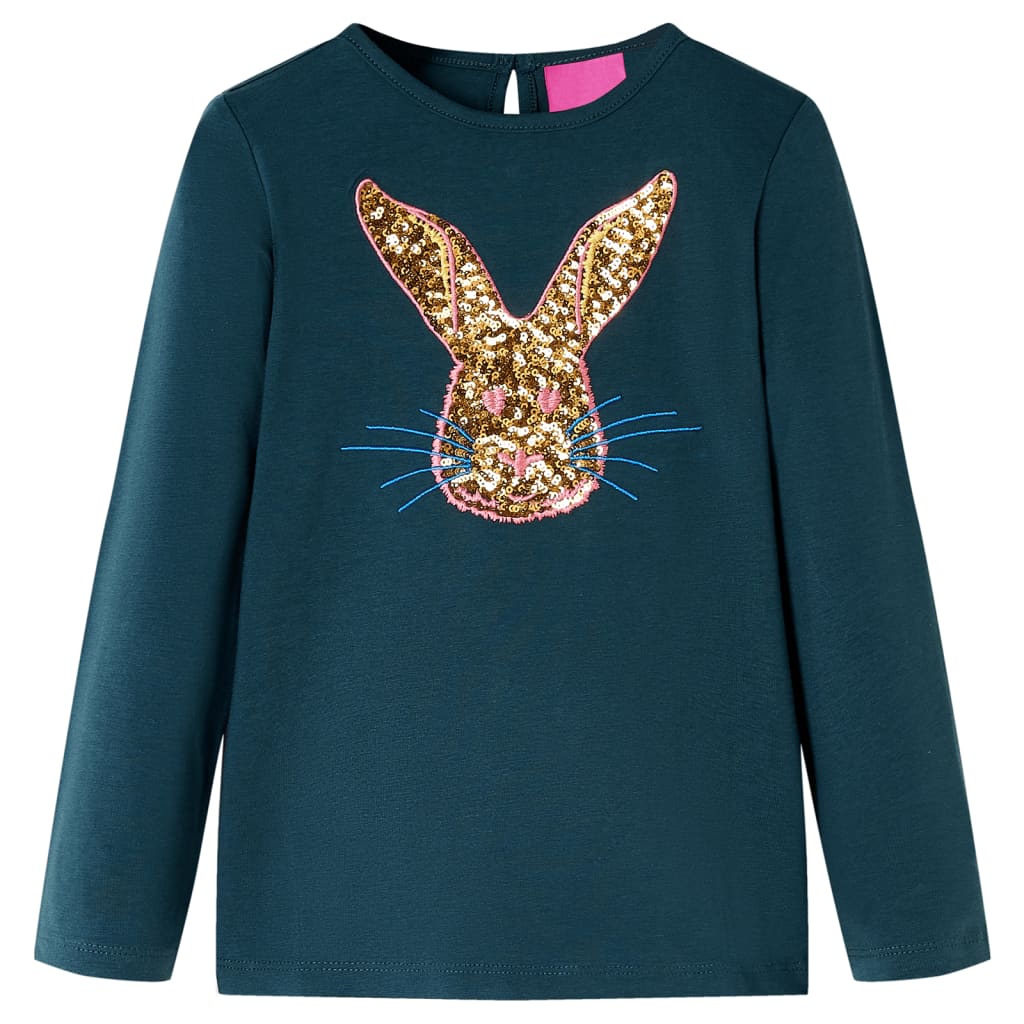 Kindershirt met lange mouwen 104 donkergroen – afbeelding 1