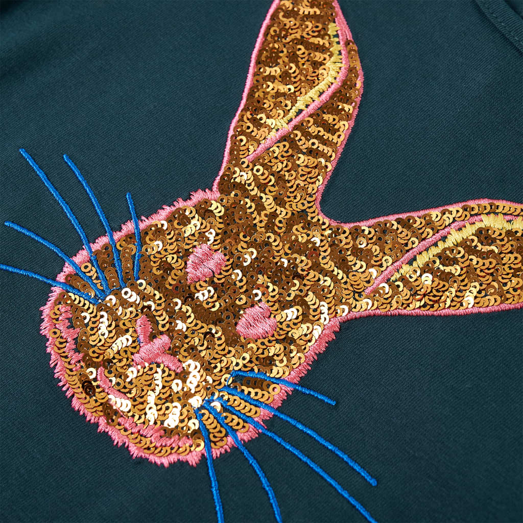 Kindershirt met lange mouwen 128 donkergroen – afbeelding 4