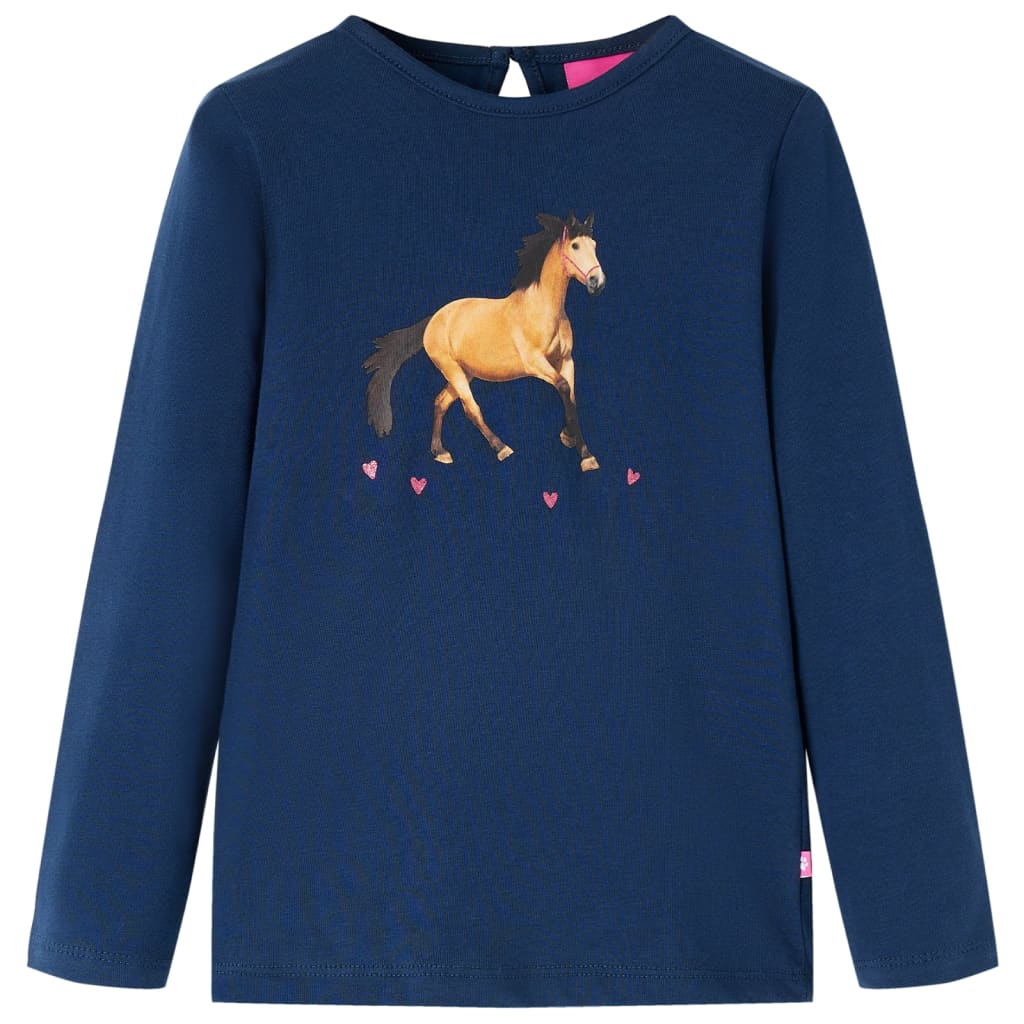 Kindershirt met lange mouwen 104 marineblauw – afbeelding 1