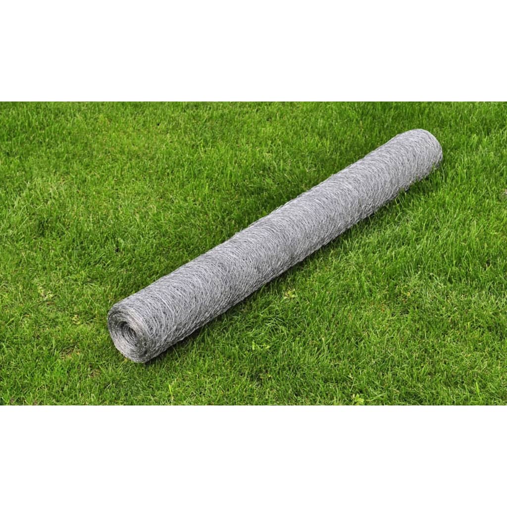 Kippengaas 25x0,5 m gegalvaniseerd staal zilverkleurig