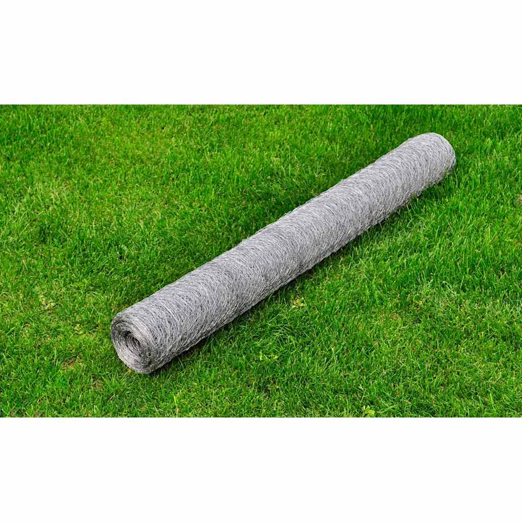 Kippengaas 25x0,75 m gegalvaniseerd staal zilverkleurig