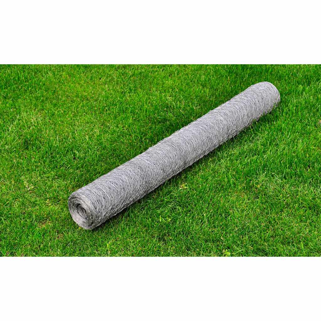Kippengaas 25x1 m gegalvaniseerd staal zilverkleurig
