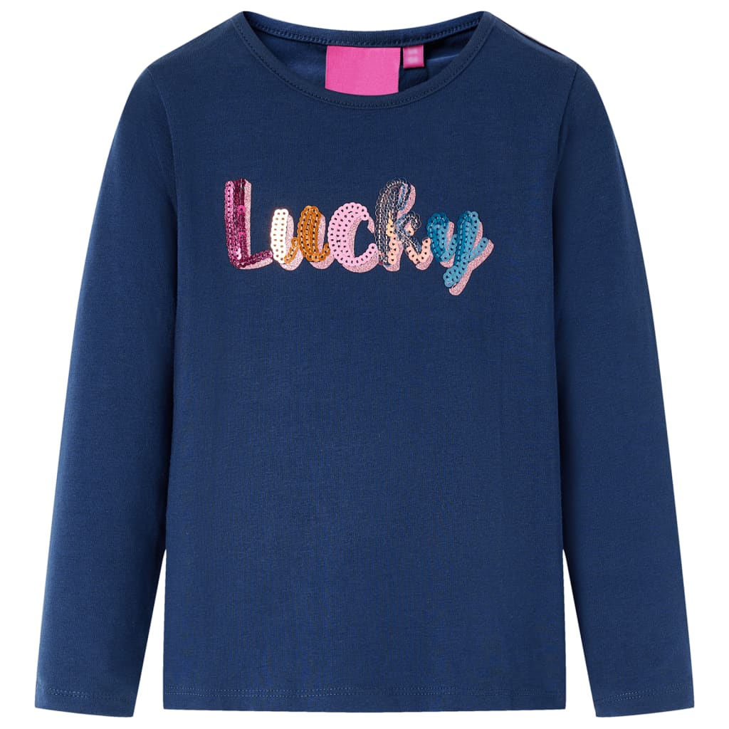 Kindershirt met lange mouwen 116 marineblauw – afbeelding 1
