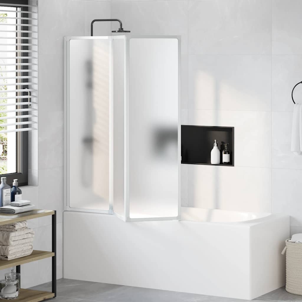 Badscherm 3 panelen vouwbaar 141 x 132 cm