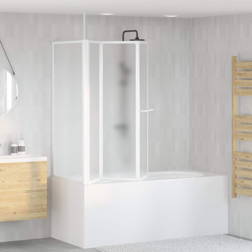 Badwand L-vormig 4 panelen inklapbaar 70x120x137 cm