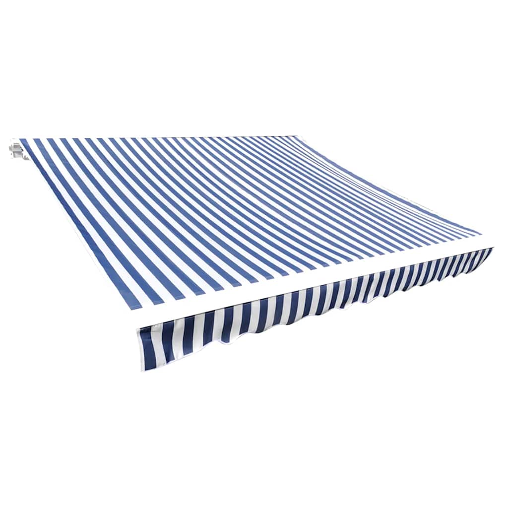Vervangingsdoek voor luifel 6x3 m polyester blauw en wit