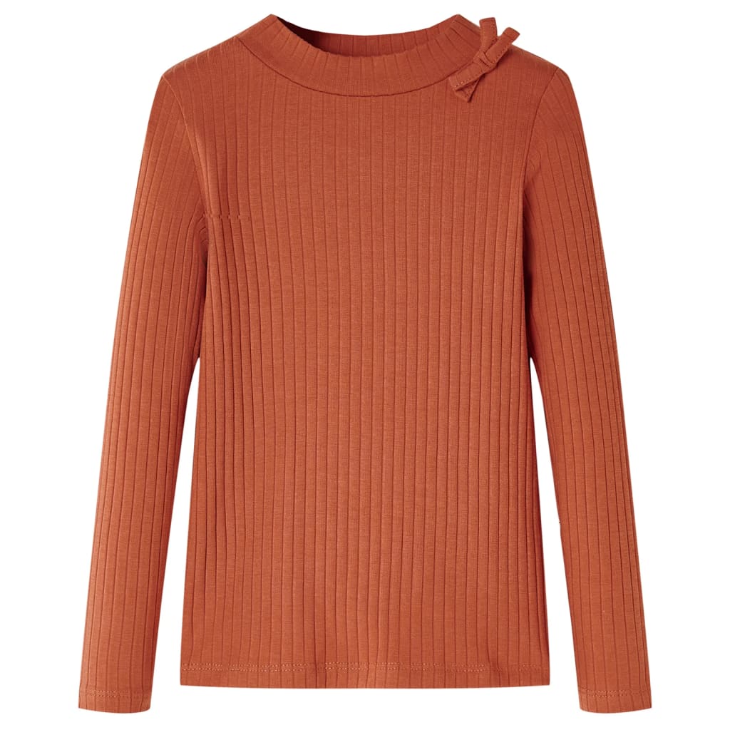 Kindershirt met lange mouwen 92 cognackleurig