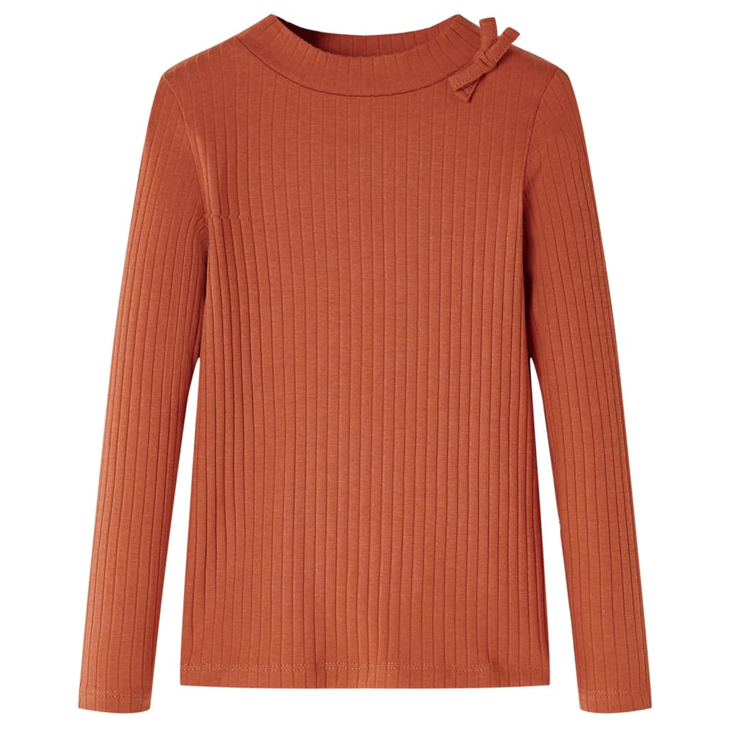 Kindershirt met lange mouwen 104 cognackleurig – afbeelding 1