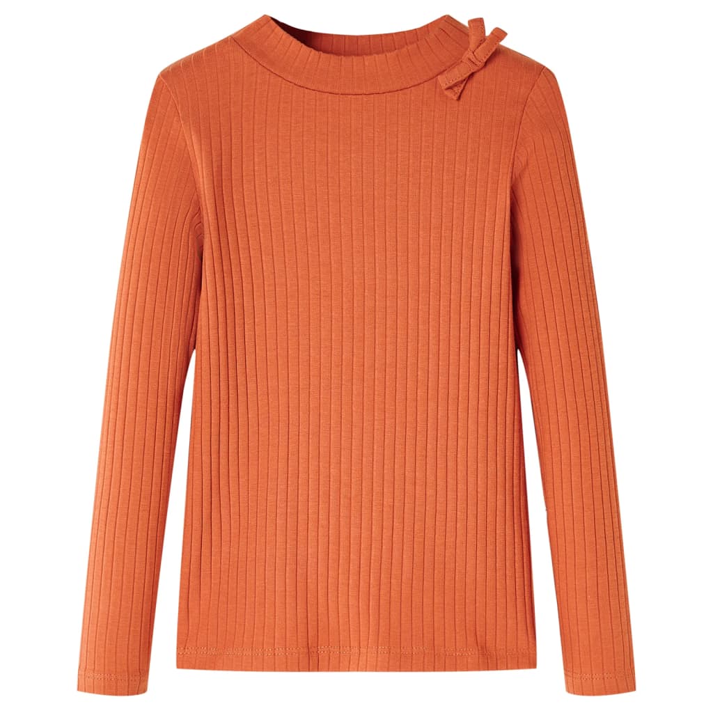 Kindershirt met lange mouwen 104 oranjebruin