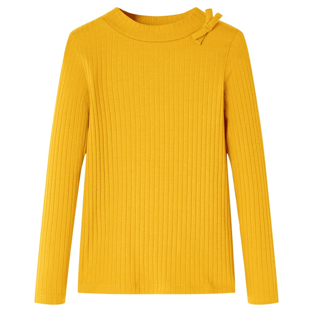 Kindershirt met lange mouwen 92 okerkleurig
