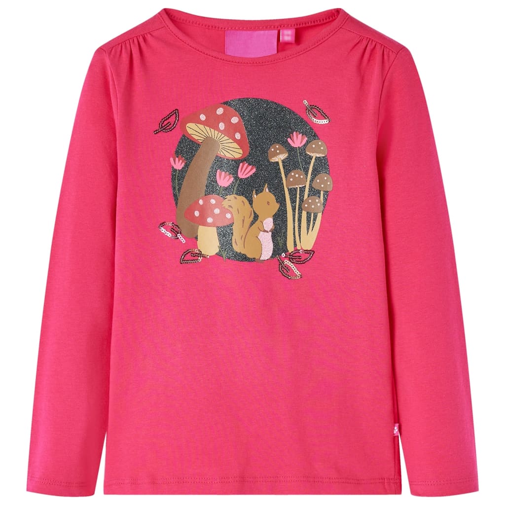 Kindershirt met lange mouwen 140 felroze – afbeelding 1