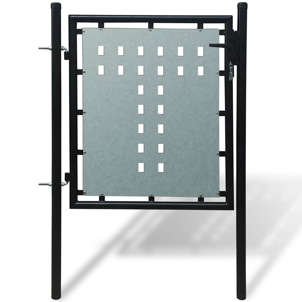 Zwarte enkele deur schuttingpoort 100x75 cm