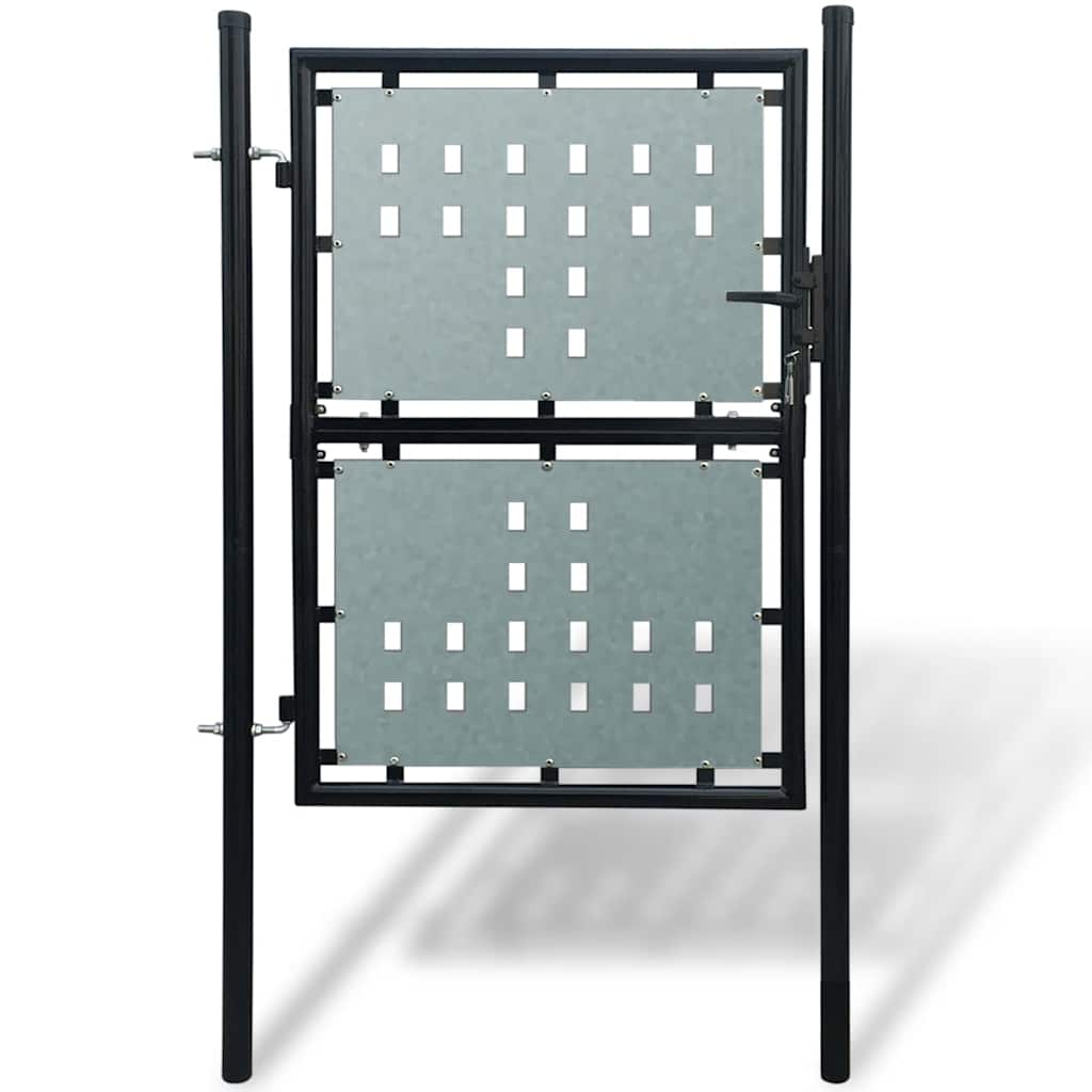 Zwarte enkele deur schuttingpoort 100x125 cm