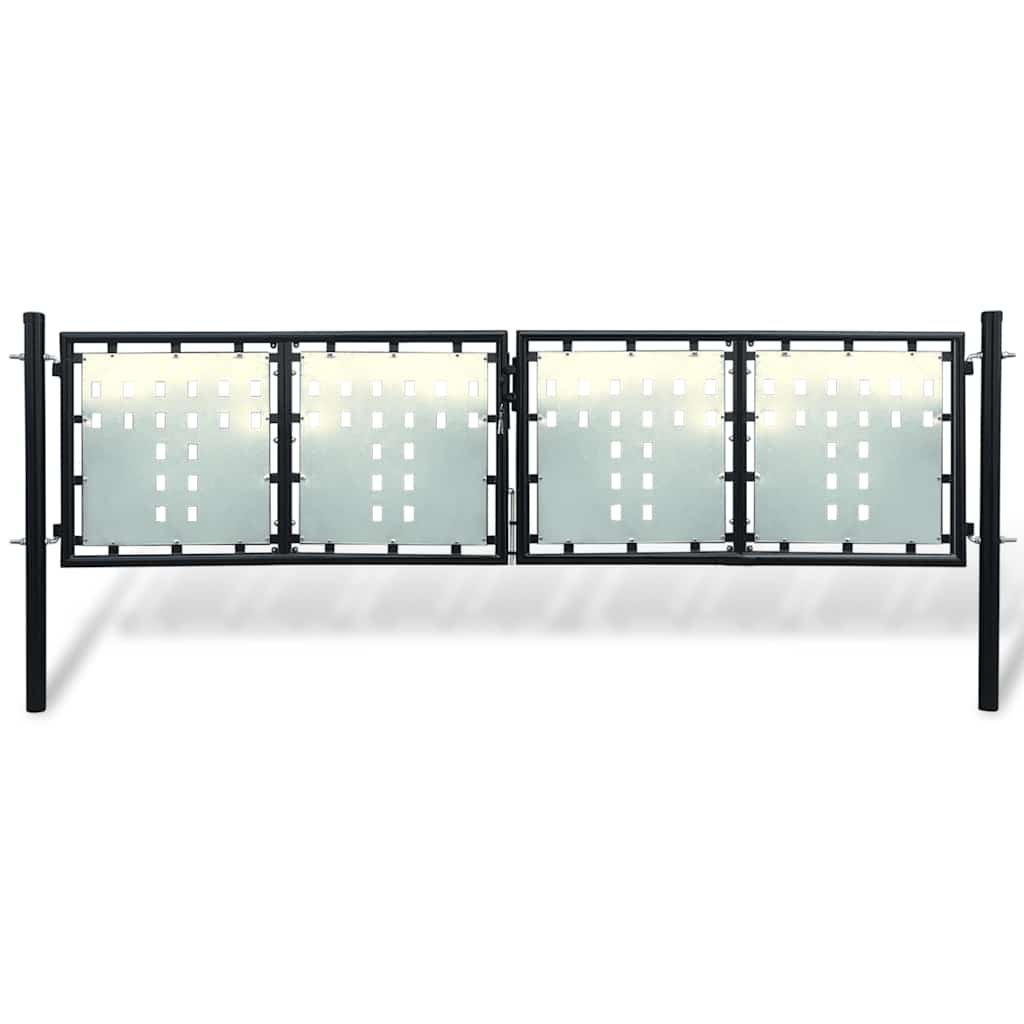 Zwarte enkele deur schuttingpoort 300x75 cm