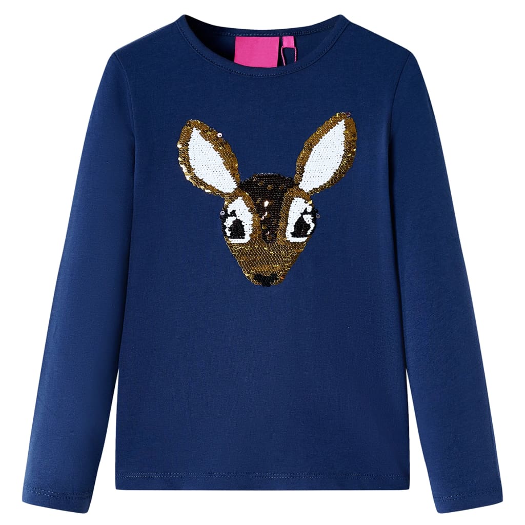 Kindershirt met lange mouwen 92 marineblauw